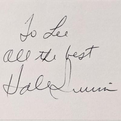 Golfer Hale Irwin signed note