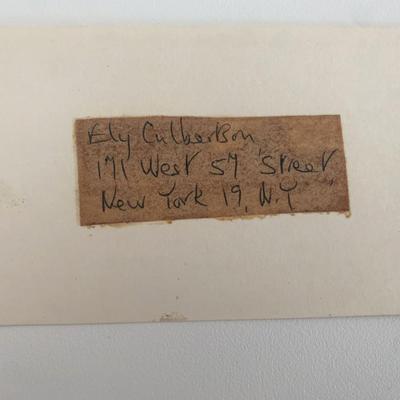 Ely Culberson original signature