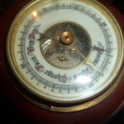 Two Brass Boxes and One Barometer