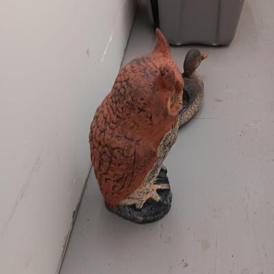YARD ART OWL AND A DUCK DECOY
