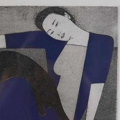 Will Barnet, Artist Proof “Blue Robe” Lithograph