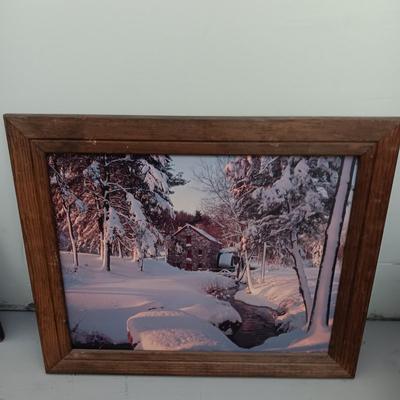 2 WOOD FRAMED NATURE PHOTOS