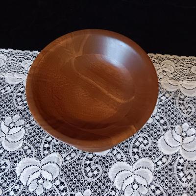 OZARK SOLID WALNUT BOWL & COMPOTE PLUS A REDWOOD COMPOTE