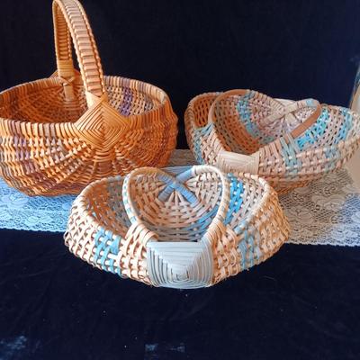 3 VERY NICE WEAVED BASKETS