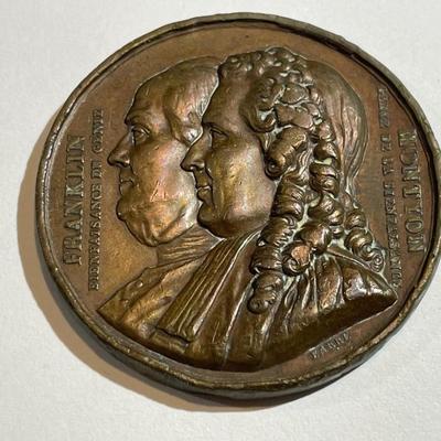 GENUINE 1833 MONTYON & FRANKLIN SOCIETY FRENCH MEDAL AS PICTURED.