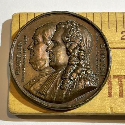 GENUINE 1833 MONTYON & FRANKLIN SOCIETY FRENCH MEDAL AS PICTURED.