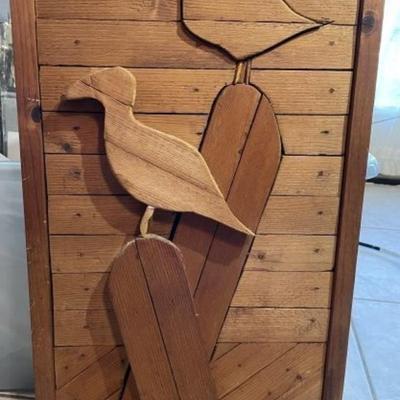 Vintage Mid-Century Shore Bird Wooden Art Decoy Plaque 12.75