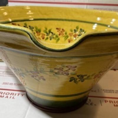 Vintage Terre ÃƒÂ¨ Provence Handmade in France Stoneware/Pottery Huge Serving Bowl 16
