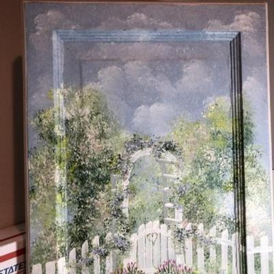 Vintage Re-Constituted Closet Door Painting Artwork by DL YOUNG Size 13