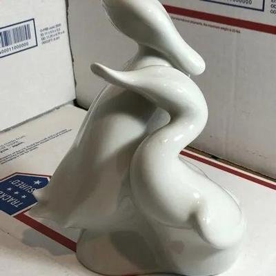 Vintage Royal Dux 7in Tall White Ducks Figurine Made in Czech. as Pictured.