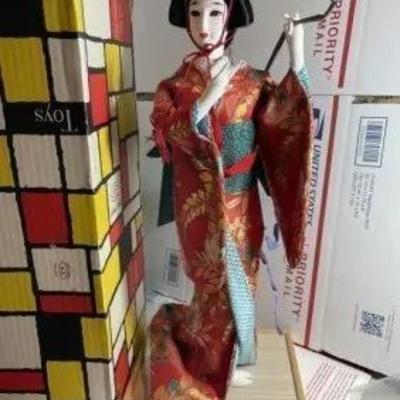 Vintage Scarce Yoshitoku Japanese Doll 18" Tall, Bought in Tokyo in c1980 w/Original Box in VG Condition.