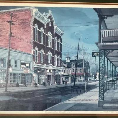 Lambertville NJ Downtown Artist Proof by Joanna Krasnansky Edition 56/474 Frame Size 21.5