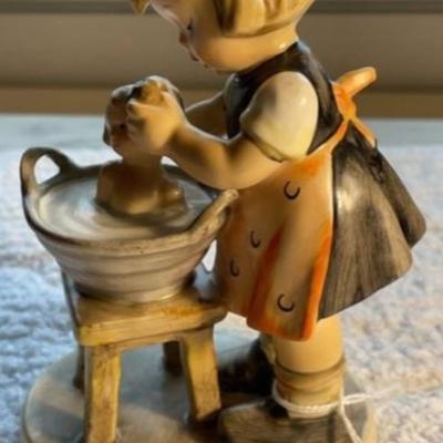 HUMMEL Figurine #319 TMK-4 DOLL BATH 5.25" Tall in Good Preowned Condition as Pictured.