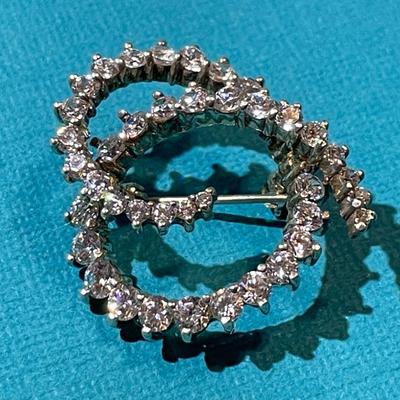 Vintage Sterling Silver CZ Fashion Pin/Brooch in VG Preowned Condition.