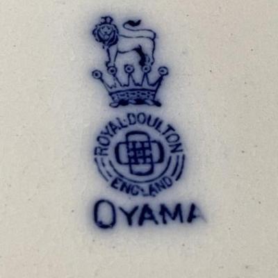 Antique "OYAMA" Flow Blue Dragon Bowl by Royal Doulton c1902-20 8.5" x 10" see Description.