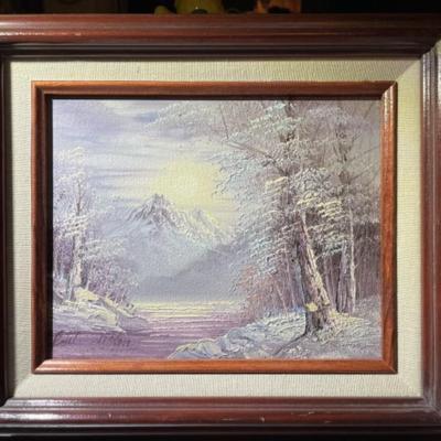 Paul Weston Acrylic/Oil on Artist Board Painting Frame Size 12.5" x 14.5" in Good Preowned Condition.