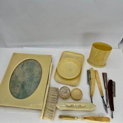 Victorian Bone and melamine vanity set