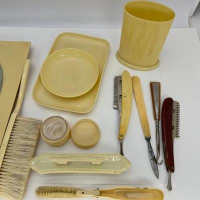 Victorian Bone and melamine vanity set