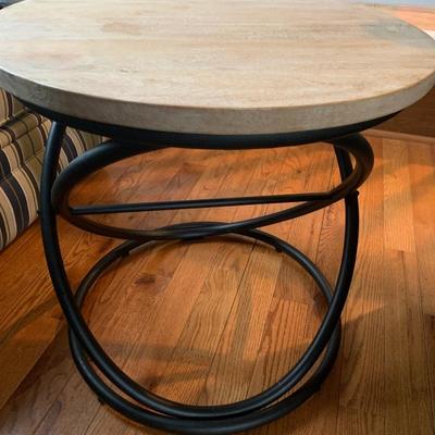PAIR Contemporary End Tables 24" dia