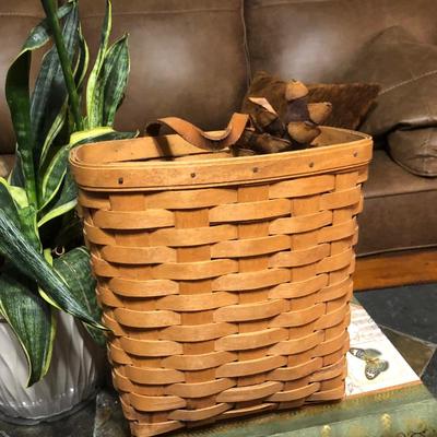 LOT 335L: Home Decor Collection - Longaberger Basket, Plants, Long Votive Holder & More