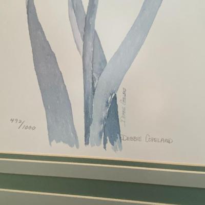 Frames Iris Watercolor Print, Signed Debbie Copeland and Numbered