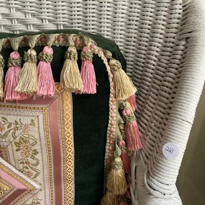 White Wicker Chair and Cushions