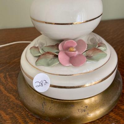 Vintage Porcelain Rose Lamp