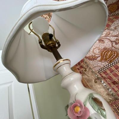 Vintage Porcelain Rose Lamp