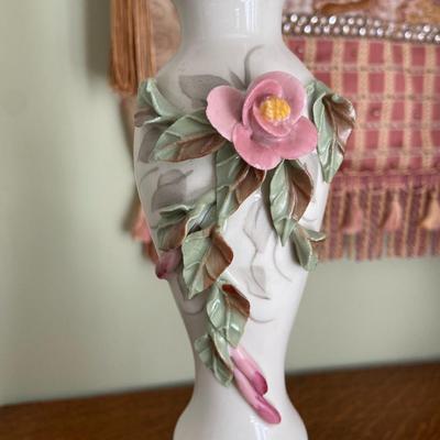 Vintage Porcelain Rose Lamp