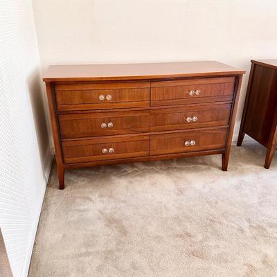 MCM ~ Mahogany Inlaid Dresser & Bachelor Chest