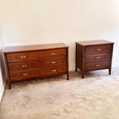 MCM ~ Mahogany Inlaid Dresser & Bachelor Chest