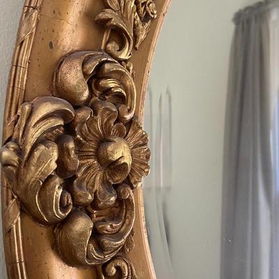 Oval Gold Wooden Frame Mirror