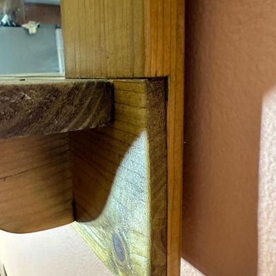 LOT 341K: Wooden Wall Mirror/Coat Hanger