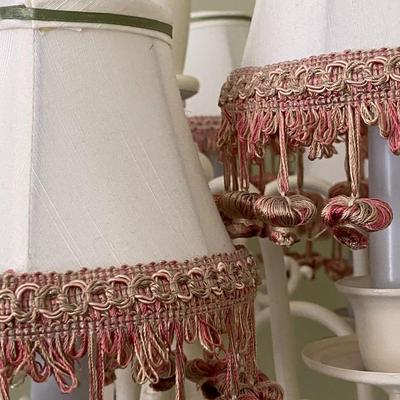 Ivory Toned and Fringed Chandelier