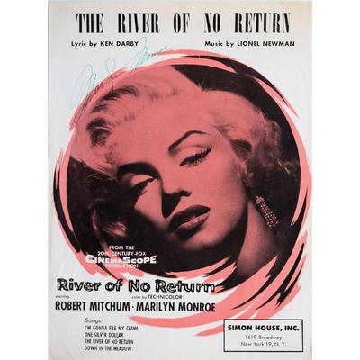 The River Of No Return Marilyn Monroe signed Sheet Music