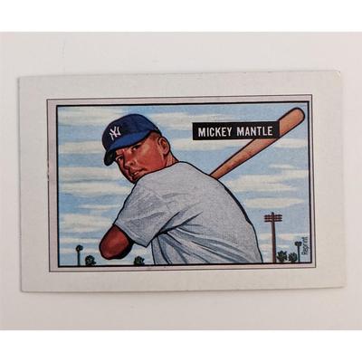 Mickey Mantle 1951 Bowman Baseball Card Replica