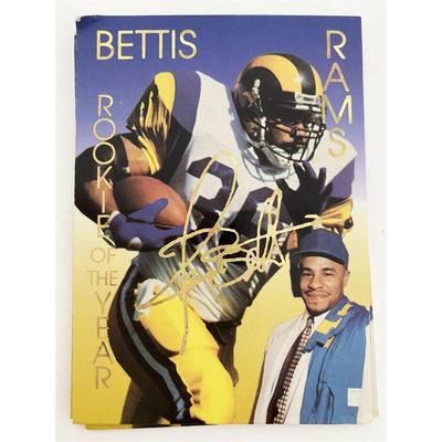 Jerome Bettis Rams Rookie of the Year NFL Facsimile Signed Football Card