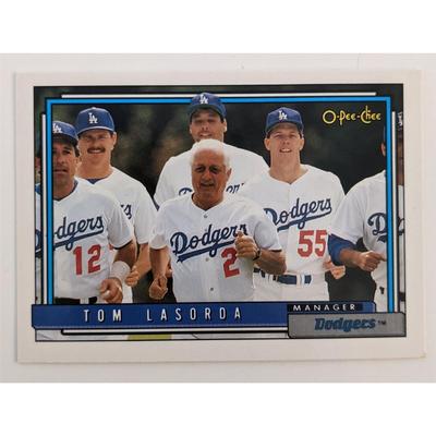 Tom Lasorda Dodgers O-Pee-Chee Baseball Manager Card