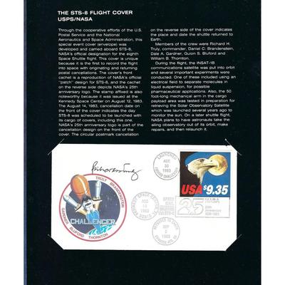 The STS-8 Richard H. Truly signed 1983 Challenger Flight Cover USPS/NASA, flown in space 