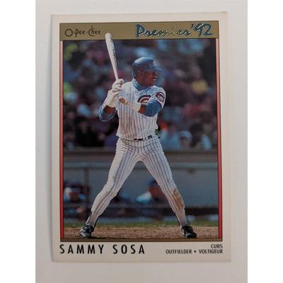 Sammy Sosa Cubs Premier '92 O-Pee-Chee Baseball Card