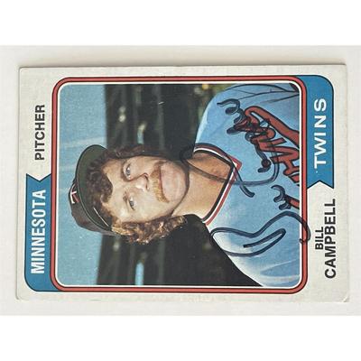 Minnesota Twins Bill Campbell signed 1974 Topps #26 trading card