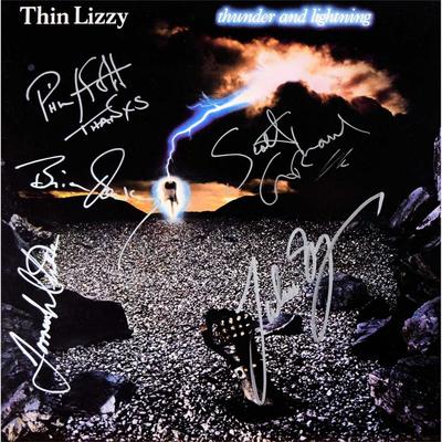 Thin Lizzy signed Thunder and Lightning album