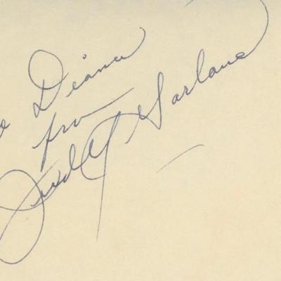 Judy Garland signed note. GFA Authenticated