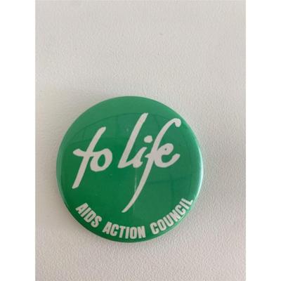 To life aids action council vintage pin