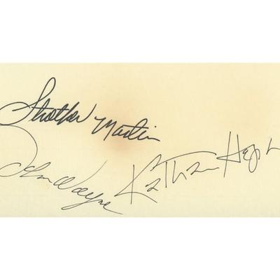 Rooster Cogburn signature cut _3 signatures. GFA Authenticated