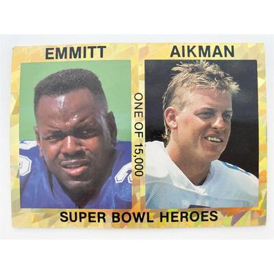Super Bowl Heroes Emmitt Smith & Troy Aikman Football Card