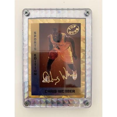 Chris Webber Top Guns Sports Edition Facsimile Signed Framed Baseball Card