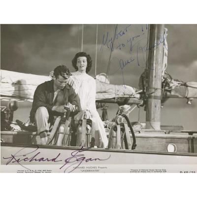 Jane Russellâ€Ž and â€ŽRichard Egan signed movie photo