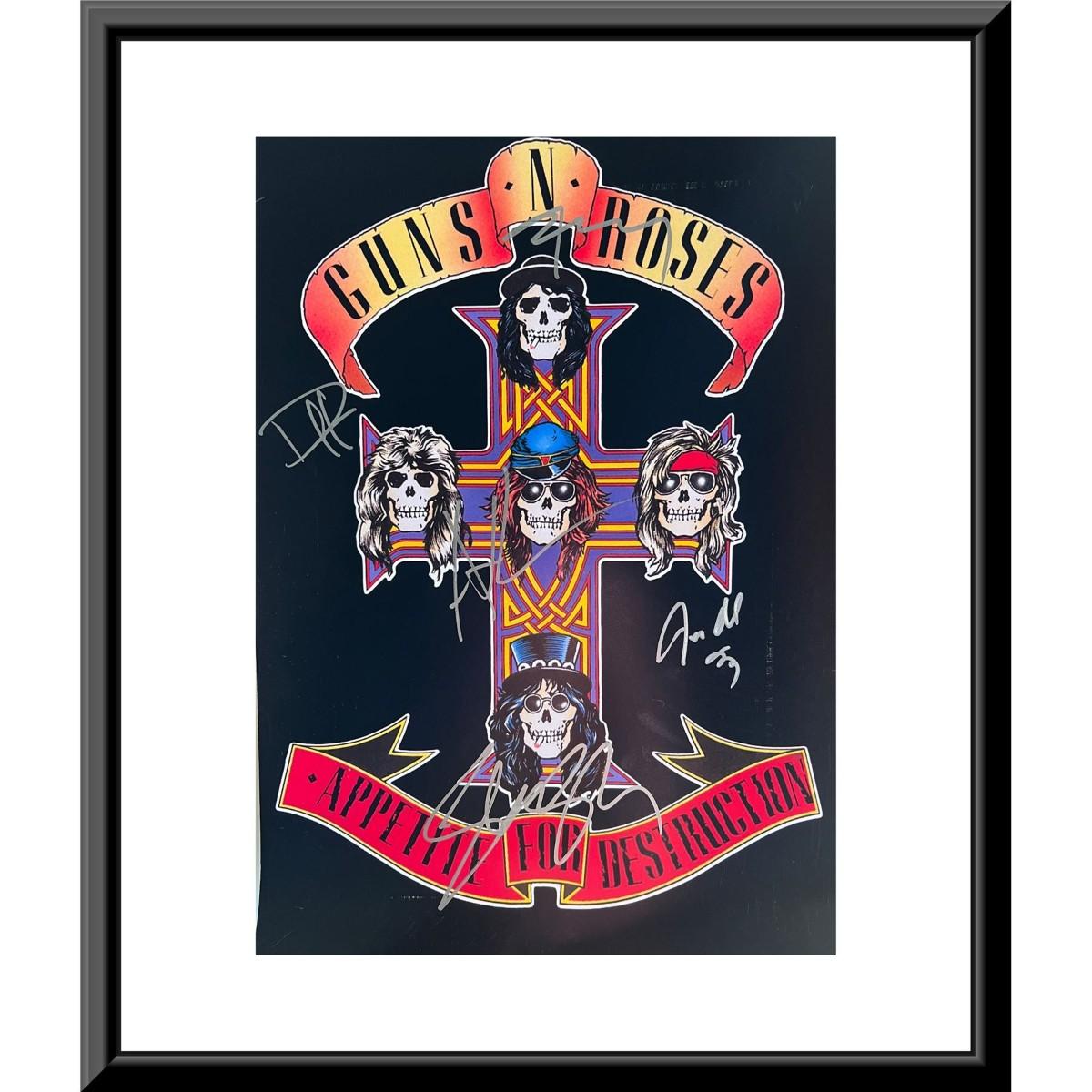 Guns N' Roses band signed mini poster | EstateSales.org