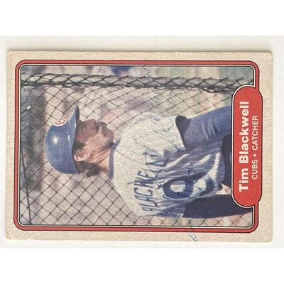 Chicago Cubs Tim Blackwell signed 1982 Fleer #587 trading card
